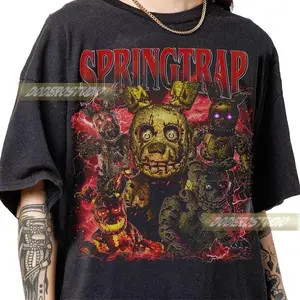 [Sale Up To 50%] Limited Springtrap Vintage Shirt, Five Nights at Freddy's Horror Movie Tee, Springtrap Gifts Shirt, Spring Bonnie 90s Bootleg T-Shirt