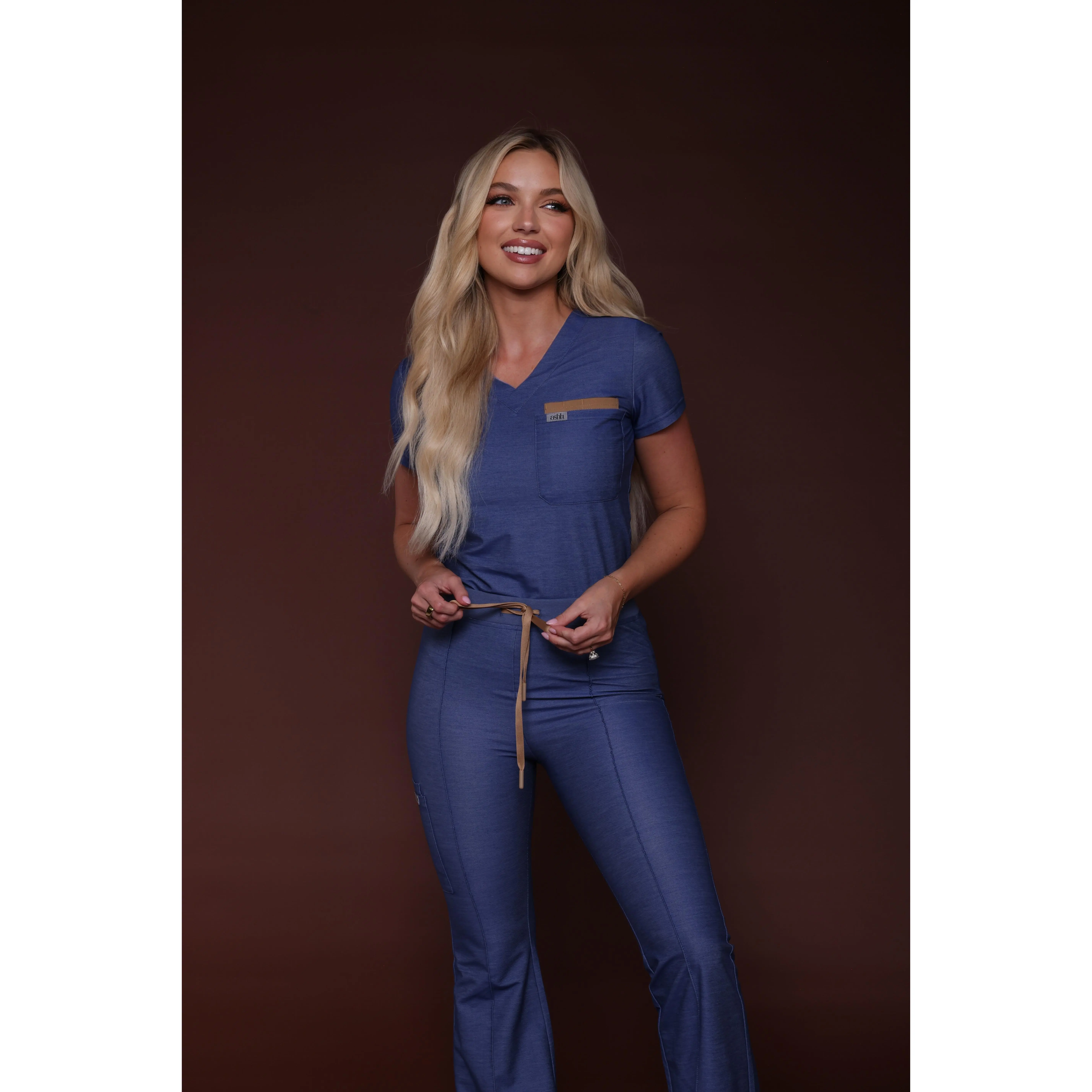Limited Edition: Denim Classic V-Neck Scrub Top