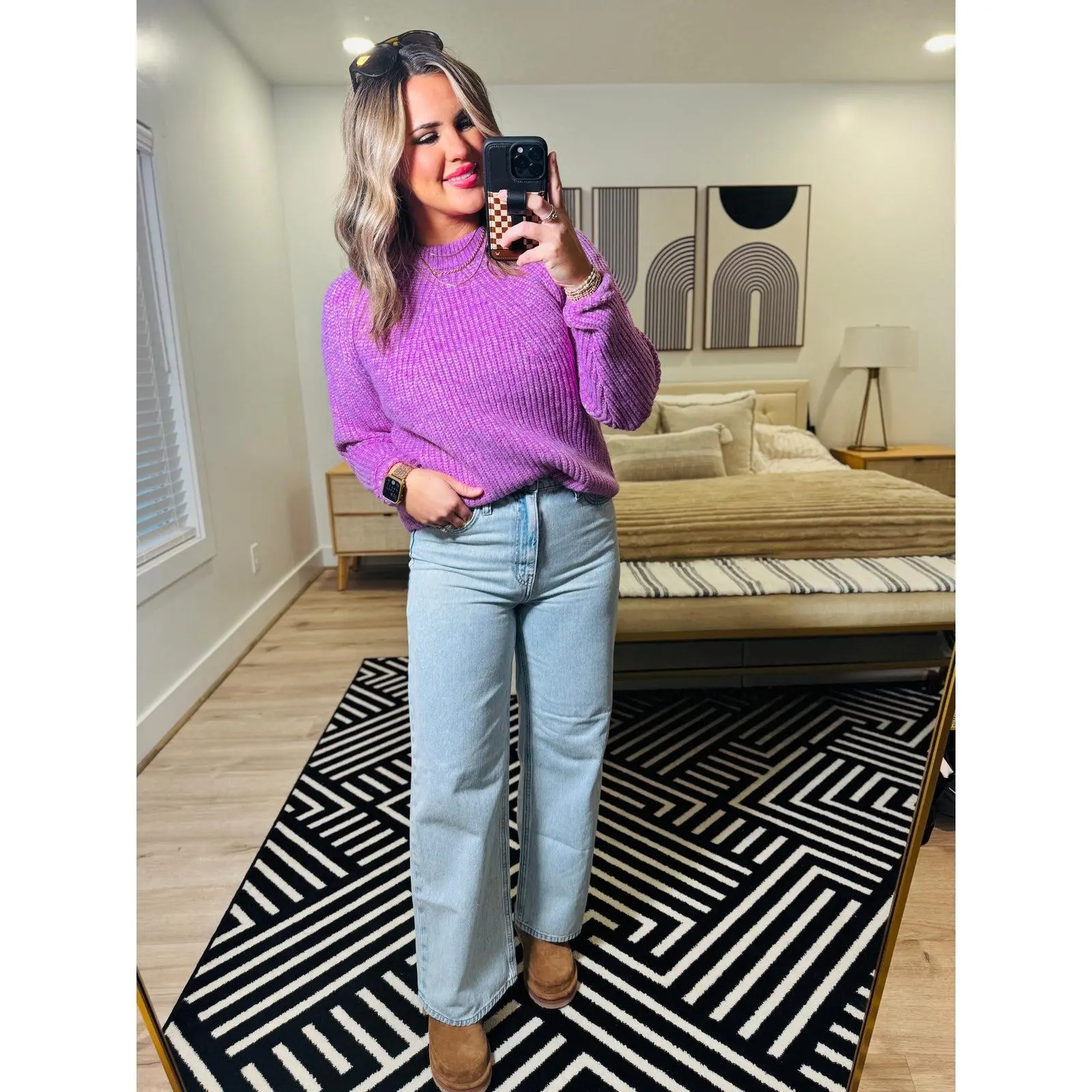 The Katy Melange Sweater- Mauve