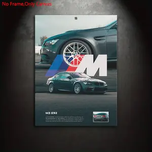 1 Piece/Set Frameless Canvas Painting Print Poster,Classic Retro Realistic Vehicle Pop Art,M3 V8 E92 Magazine, Gift for Vintage Performance Car Lovers,Ideal Gift for Bedroom,Dorm Hallway,Wall Decoration,Room Decor,Modern Home Decor, Unframed Art Print