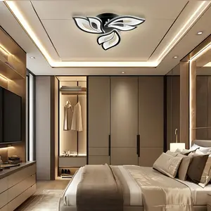 Modern Fashion Three-Color LED Ceiling Light, Leaf Shape, Led Lights Bedroom, Suitable for Hall, Room, Office, Hotel, Store Decorative Lighting, Home Decor Lighting, Interior Lights