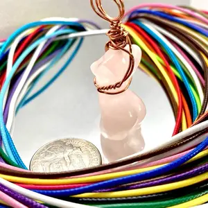 Rose Quartz Goddess Pendant with Colorful option  Cord Necklace for Women
