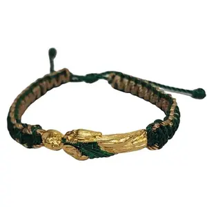 San Judas Protection Bracelet Gold/Green
