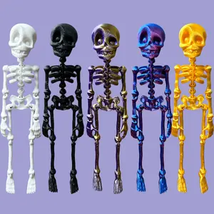 Poseable Skeleton Magnet with Movable Joints 3D Printed Gothic Decor for Fridge Office and Locker 5Pcs Ideal for Adult Gifts