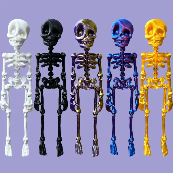 Poseable Skeleton Magnet with Movable Joints 3D Printed Gothic Decor for Fridge Office and Locker 5Pcs Ideal for Adult Gifts