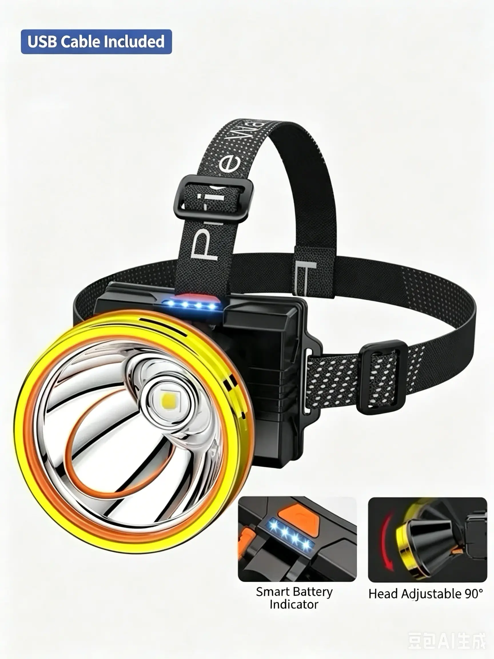 Multifunctional Rechargeable LED Headlamp, Super Bright Waterproof Outdoor Head Light for Fishing Camping Hiking Working flashlight headlight