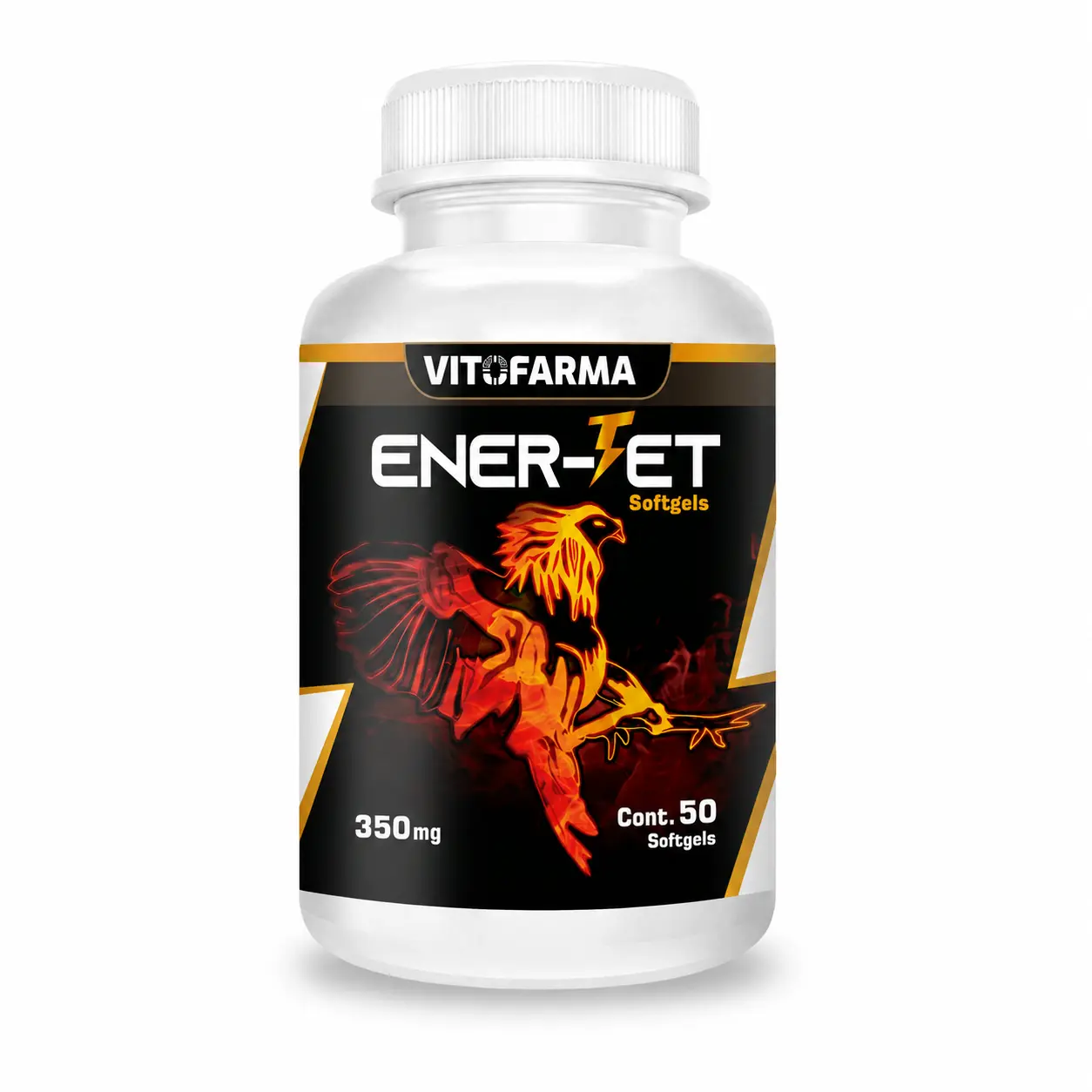 Vitofarma Ener-Jet Poultry Healthcare Supplement - Supports Roosters & Chickens with Vitamin B6, 50 Softgels, Supplements, Black Maca 10:1, Bottle