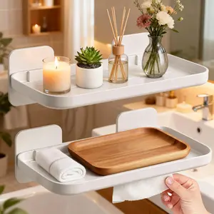 Sticky Mount Floating Shelf Heavy Load Household Storage Shelves