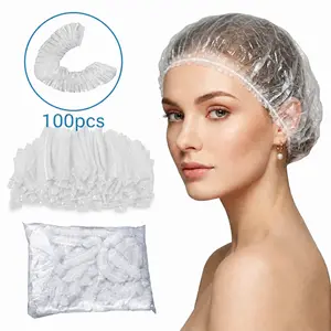 100pcs Disposable Shower Caps, Waterproof Elastic Hair Covers for Bath, Spa, Salon, Hotel & Travel Use