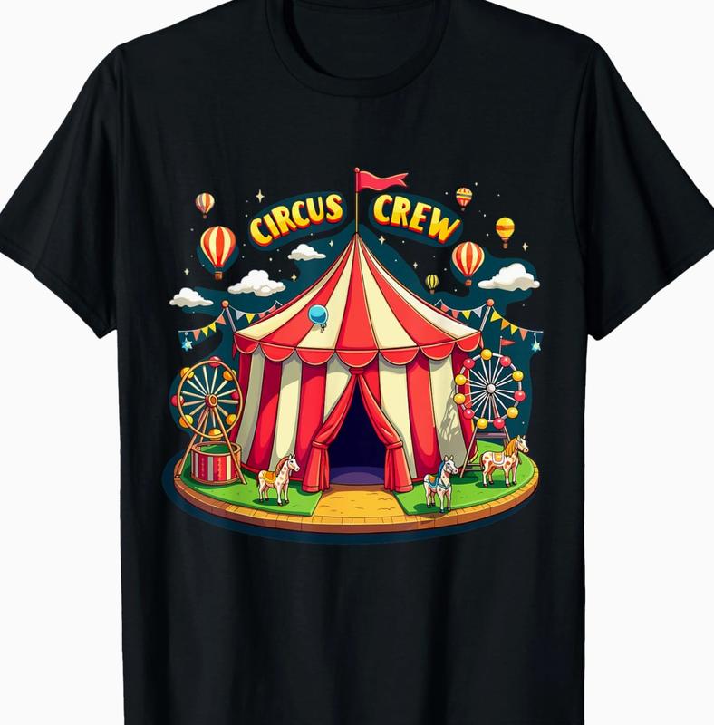 Circus Crew Circuss Staff Costume Theme Party Carnival T-Shirt S32