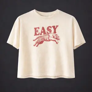 Comfort Colors Easy Tiger Boxy Tee, Retro Vintage Tiger Graphic Shirt, Cool Vintage Boxy, Y2K Aesthetic Top, 90s Style Women's Cute Tee