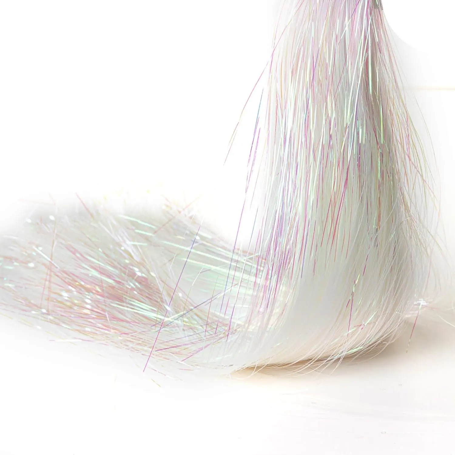10000 Strands Iridescent Tinsel Foil Fringe Icicles Christmas Tree Decoration for Christmas Birthday Wedding Party Hanging Decoration (White)