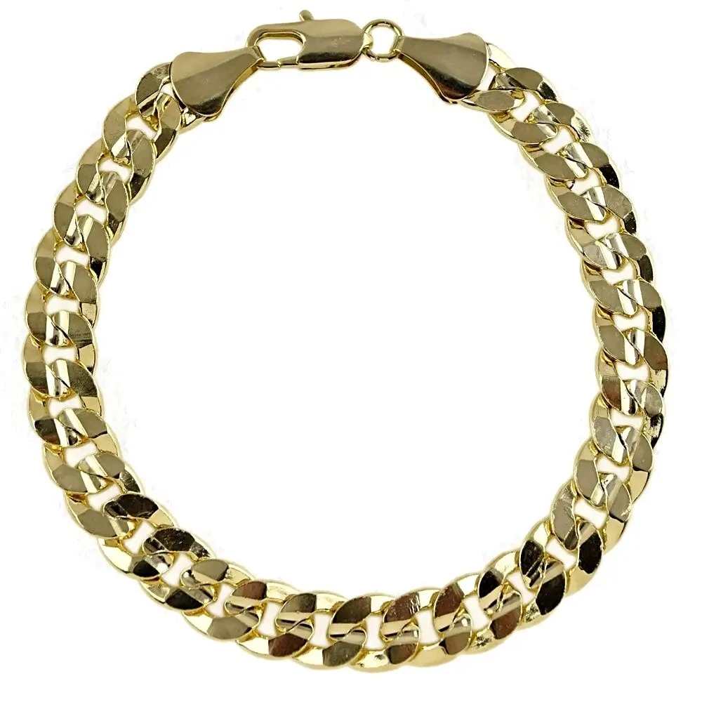 MaxBling81 Gold Plated Cuban Bracelet, 14K Stamped 10mm 9" Premium High-End Gold Brass Miami Cuban Chain Fashion Bracelet, Gold Plated Bracelet, Cuban Bracelets