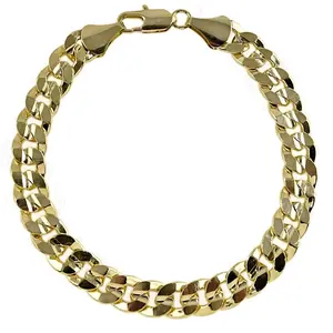 MaxBling81 Gold Plated Cuban Bracelet, 14K Stamped 10mm 9" Premium High-End Gold Brass Miami Cuban Chain Fashion Bracelet, Gold Plated Bracelet, Cuban Bracelets