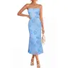 OYS Women's Summer Elegant Strapless Floral Bodycon Mesh Tube A Line Wedding Guest Cocktail Party Formal Dresses