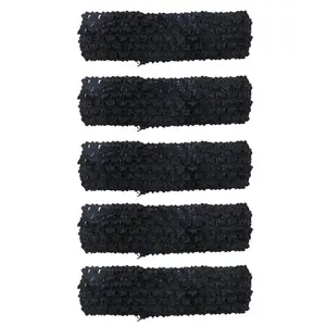 5 count Crochet Headbands Soft Retro Stretch Knitted Hair Accessories for Dress up Parties Halloween Costume  Outdoor Activities (Black)