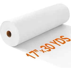 Weight 17in x 30yd White Iron On Non-Woven Fusible Interfacing, Single-Sided for DIY Craft Supplies, Quilting, Sewing, Shirt Plackets, Dresses, Collars, Cuffs