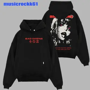 Gildan Retro Bad Omens Band Hoodie - Vintage Band Print, Hooded Neck, Long Length, All Seasons Casual Cotton Top for Men's and Women's Streetwear Music Apparel