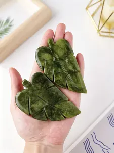 High-Quality Natural Crystal Jade Leaf Sculpture, Hand-Carved Stone Leaf Statue, Ideal Home Decor Item, Unique Artistic Piece