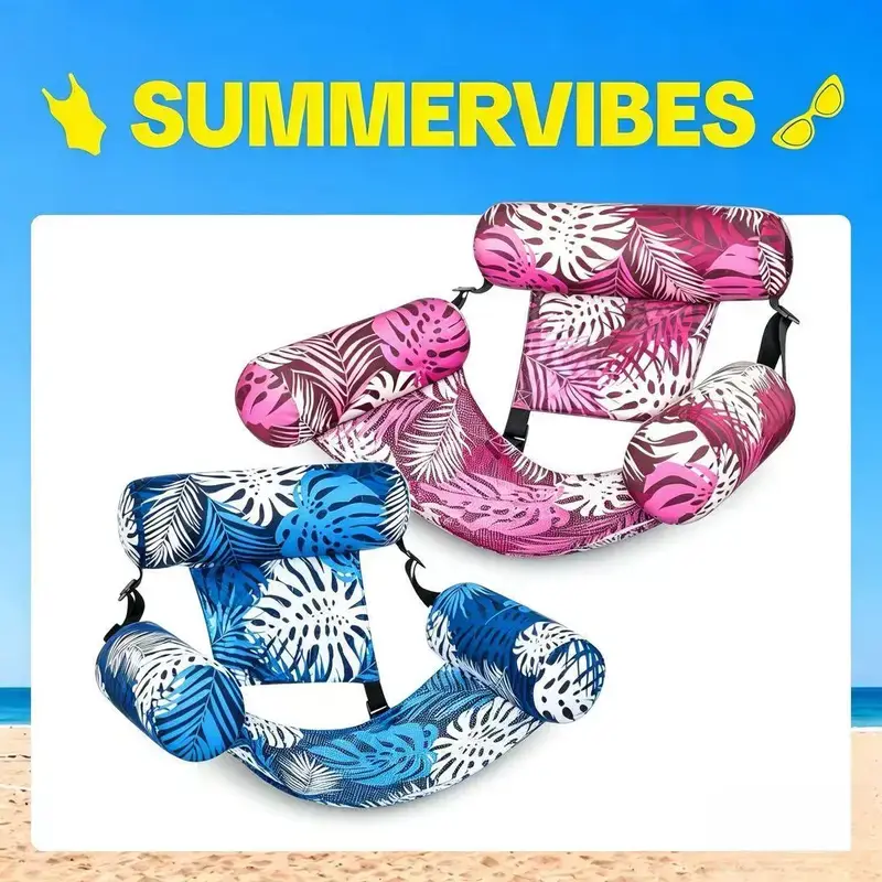 pool accessories SummerVibes Pool Lounge Chair with Headrest, Portable Mesh Pool Float for Adults, Ideal for Summer Beach, Swimming Pool Parties, Water Relaxation & Outdoor Vacations summerwins,summerwins