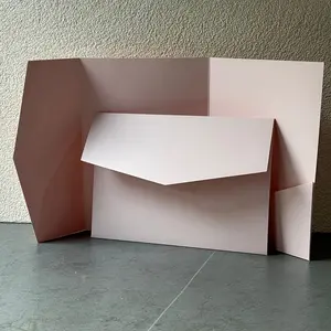25 Pcs Tri-Fold Pocket Wedding Invitation Envelopes, Fashion Simple Style, 5x7 Inches, Ideal for Weddings, Engagements, Birthdays