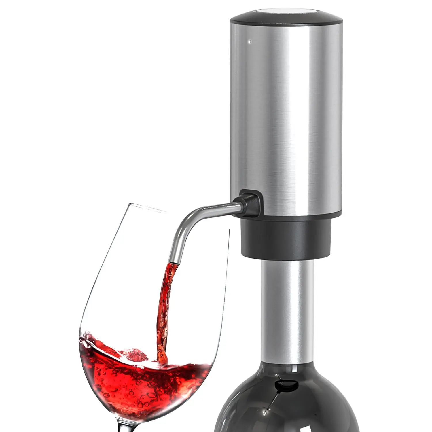 Electric Wine Aerator Pourer, 1 Count Rechargeable 2-in-1 Automatic Wine Decanter, Stainless Steel Wine Dispenser, Gifts for Wine Lovers
