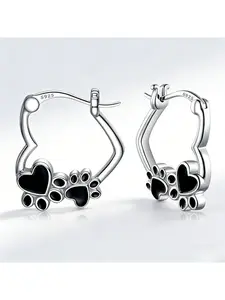 Cute Sweet Earrings Epoxy Cat Paw 925 Ear Jewelry for Women and Men