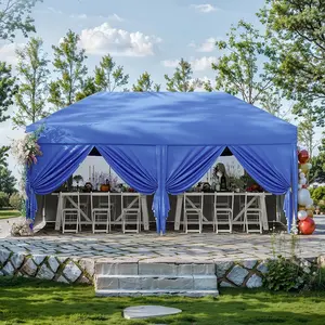 10x20 pop up sun tent with 6 side walls  3 adjustable heights  roller bag  11 sandbags