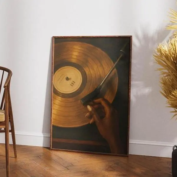 Vintage Stylish Black Woman Vinyl Print Unframed Photo Paper Poster - Retro Vibe, Multi-Size Art Wall Decoration, Long-Lasting Tape Included for Room Home Decor Inspo