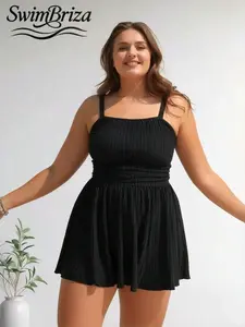 Briza｜Soft One Piece Swimsuit For Women Black Bathing Suit For Plus Size Swimwear And Plus Size Swimsuits With Tummy Control Swimsuits For Women, Plus Sized Bathing Suits For Women With Tummy Control Swimwear As Vacation Swimwear For Women