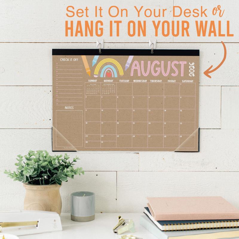 Hadley Designs 2026-2027 Desk Calendar 18-month 11x17 Inches Monthly Planner for Office & School Planning