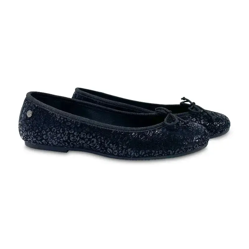 Manuela De Juan Black Cheetah Lyla Ballet Flat