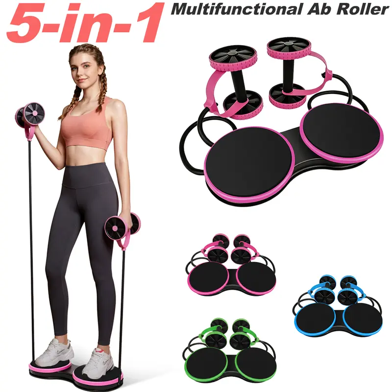 Forestdawn 5-in-1 Waist Twist Ab Exercise Machine - PP/ABS Ab Roller with 5-Level Adjustable Resistance Bands, Noiseless Non-Slip Unisex Compact Adaptable Exercise Equipment, 15.75in Slim Abdominal Trainer for At-Home Abs & Small Rooms