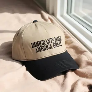 [Made-To-Order] Immigrants Make America Great Embroidered Cap, Pro-Immigration Embroidery Hat