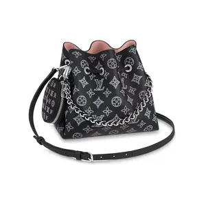 Louis Vuitton Bella Perforated Monogram Bucket Bag for Women, Crossbody or Shoulder Style, Black