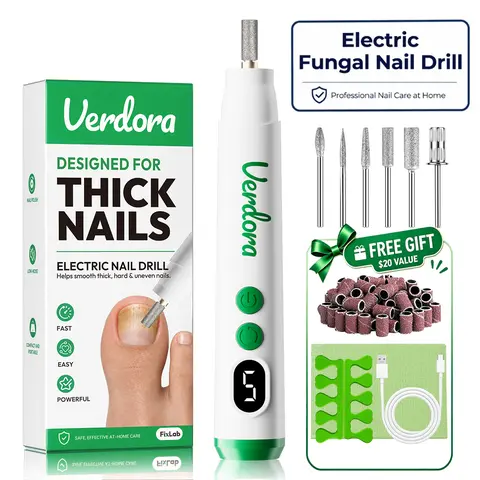 VERDORA Electric Nail Drill for Thick Nails, Cordless E-files for Fungal Nails, Powerful Grinder with 5 Speeds, Lightweight Nail Care Tool for Nail Repair