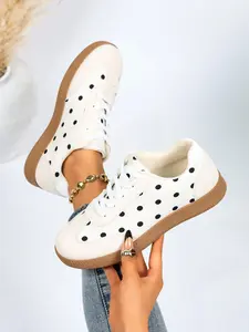 Women's Retro Training Shoes, Sneaker, and Colorblock Laces, Athletic Casual Footwear for Daily Use, Vacation, Shopping, 2 Colors Available