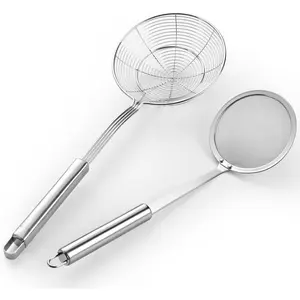 5.3 Inch Mesh Spider Strainer Slotted Fat Skimmer Spoon For Cooking Kitchen Fryer Basket