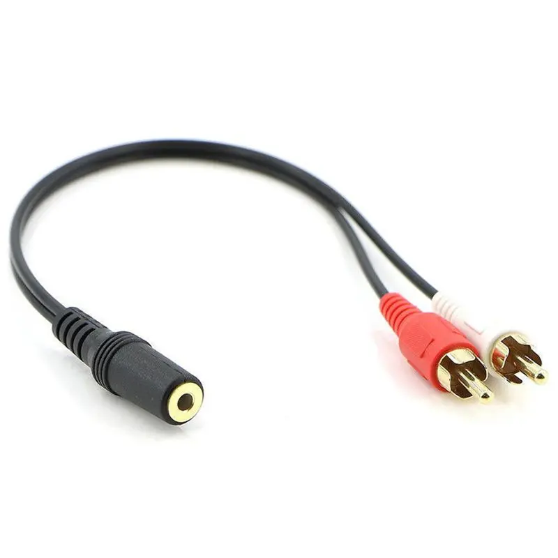 2 RCA Male Plug to Female 3.5mm Jack Aux Stereo Audio Connector Cable, for Computer, CD Player, Portable Device Auxiliary Input (Tools & Hardware, Soldering & Welding Accessories)
