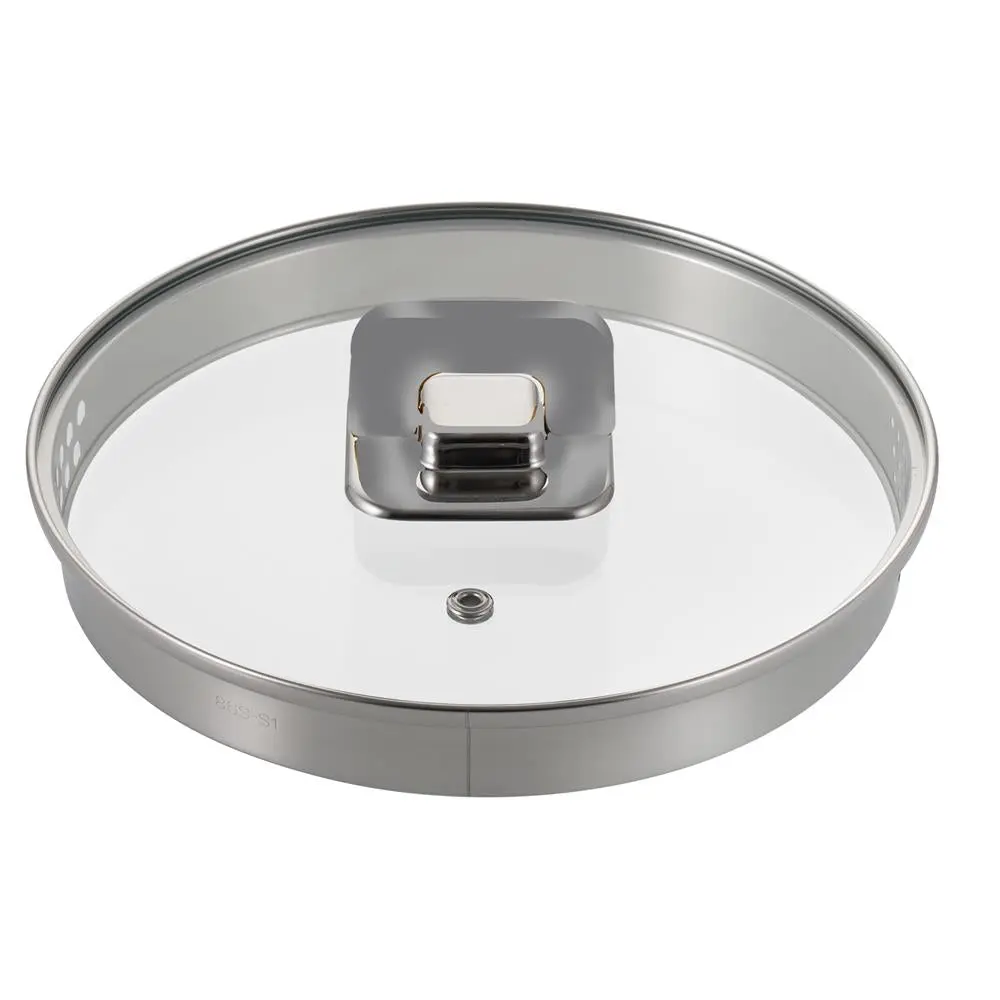 3.1 Qt Saucepan Lid - Gray | Easy Viewing Tempered Glass Lid with Stainless Rim & Foldable Knob - Oven Safe, Dishwasher Safe & Heat Resistant Pot Cover - Kitchen Cookware Accessory