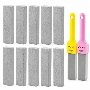 12-Pack All-Natural Pumice Stone Toilet Cleaning Brushes, Household Bathroom Accessory Must-Have, Removes Hard Water Rings, Toilet Urine Stains and Limescale