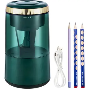 Electric Pencil Sharpener, Portable  Pencil Sharpener for Colored Pencils, Auto Stop,Fully   & Fast, USB Operated for 7-8mm Pencils for , , Office, Home (Green)