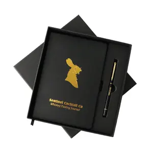 Sentinel Cocktail Co. Premium Whiskey Journal Gift Set - Leather-Bound Tasting Notebook for Bourbon, Scotch & Rye with Flavor Wheel