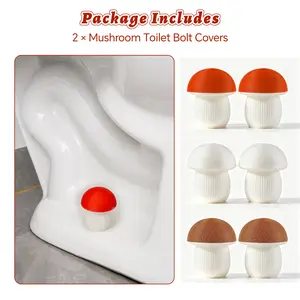 2Pcs Mushroom Universal Tall Toilet Bolt Caps, 2.4in Height Bathroom Fixture Covers, Easy Installation Toilet Part (No Bolt Cutting Required)