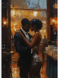 Black Man And Woman Vintage Black Print African-American Poster Wall Art Poster Decorative Painting Wall Art Posters for Room Aesthetic