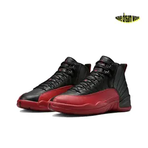Black and Red High-Top Retro Basketball Shoes with Leather Upper, Mudguard, and Metallic Silver Accents