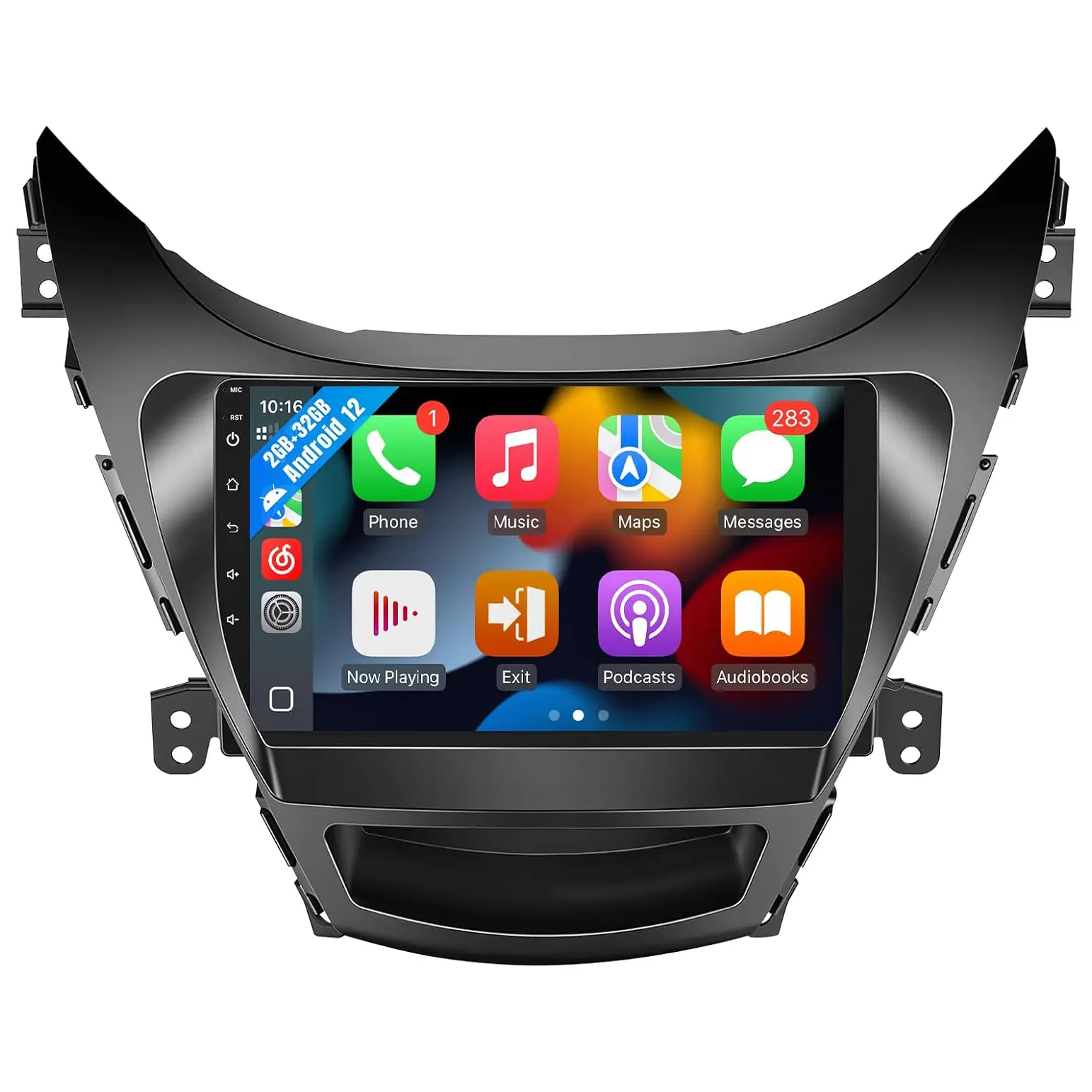 Car Radio for Hyundai Elantra 2011 2012 2013 Stereo Replacement with Wireless Carplay Android Auto 9 inch Touchscreen with Bluetooth GPS Navigation WiFi SWC FM Backup Camera MIC（2+32G）