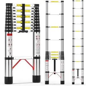 10.5 FT Telescoping Ladder,  Extension Ladder 330 lbs Capacity, Collapsible Foldable Retractable Ladder for , RV, Attic, Outdoor Cleaning