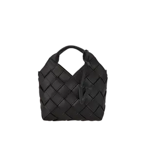 Black Woven Basket Bag