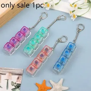 1pc Four-Key Fingertip Stress Relief Keychain, Cute Keychain, Compact And Exquisite, Effectively Alleviates Anxiety, Easy to Press, Reusable, Suitable for Daily Carry, Made of Plastic And Iron
